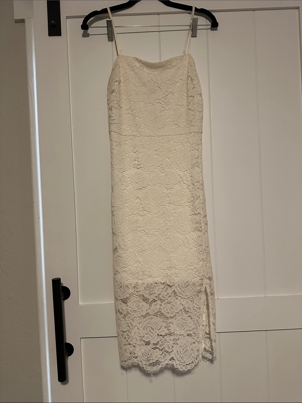 Express Ivory Lace Midi Slip Dress